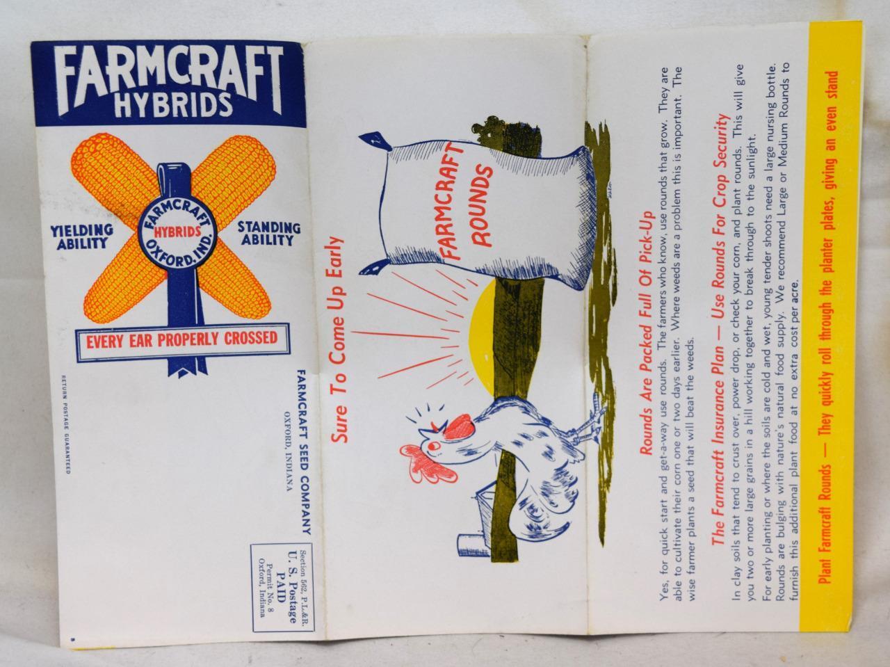 1940s-1950s Farmcraft Seed Company Hybrids Oxford Indiana Fold-Out Mailer A