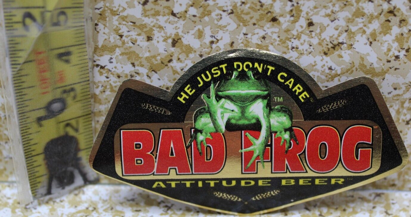 Bad Frog Beer Label Banned 8 States He Just Don't Care RARE Infamous Vintage 🐸