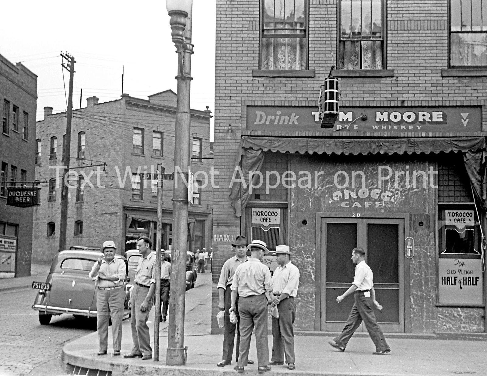 1938 Street Corner, Aliquippa, PA Vintage Photograph 8.5