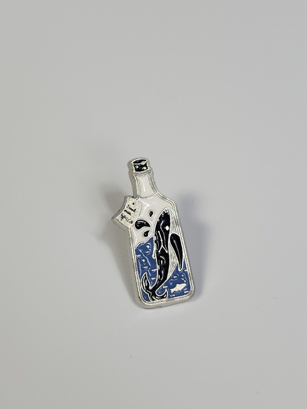 Whale In Bottle With Note Lapel Pin 