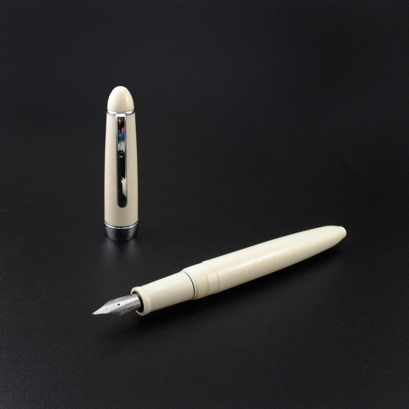 Jinhao 992 Ivory White Plastic Fountain Pen Screw Cap Fine Nib 0.5mm Gift 2021