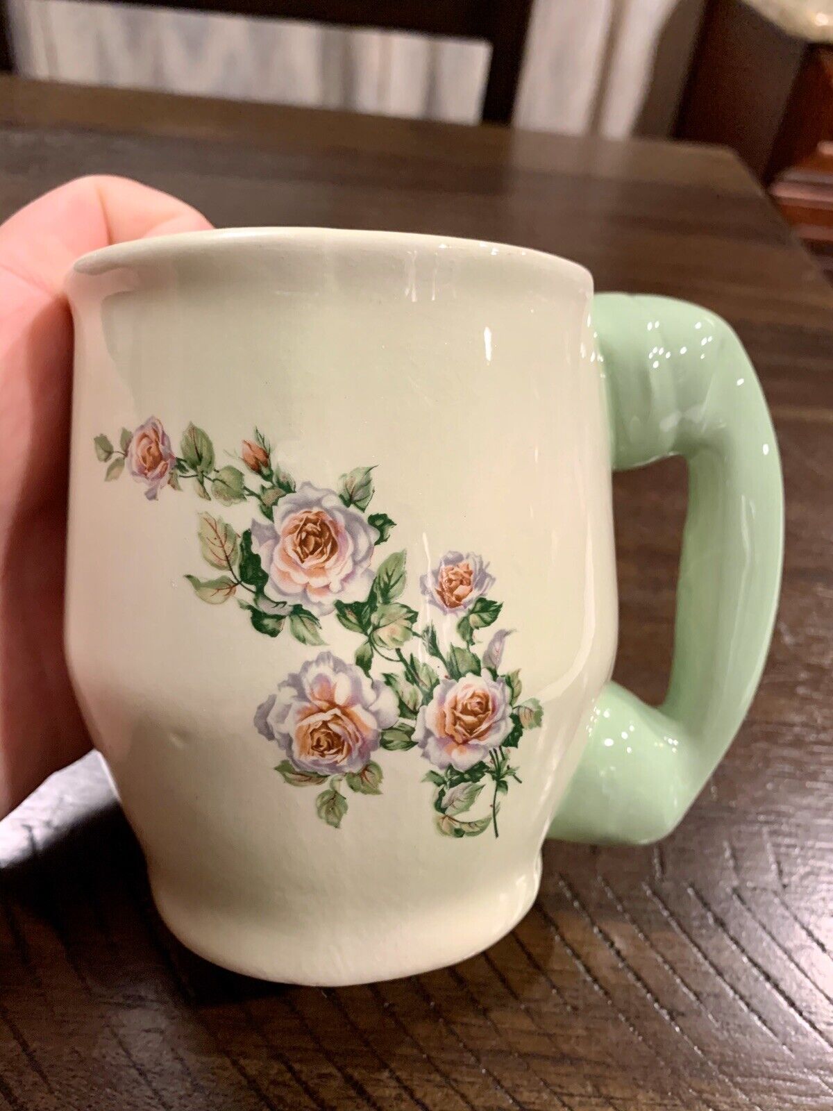 Vintage Classy Ceramic Mug With Floral Design