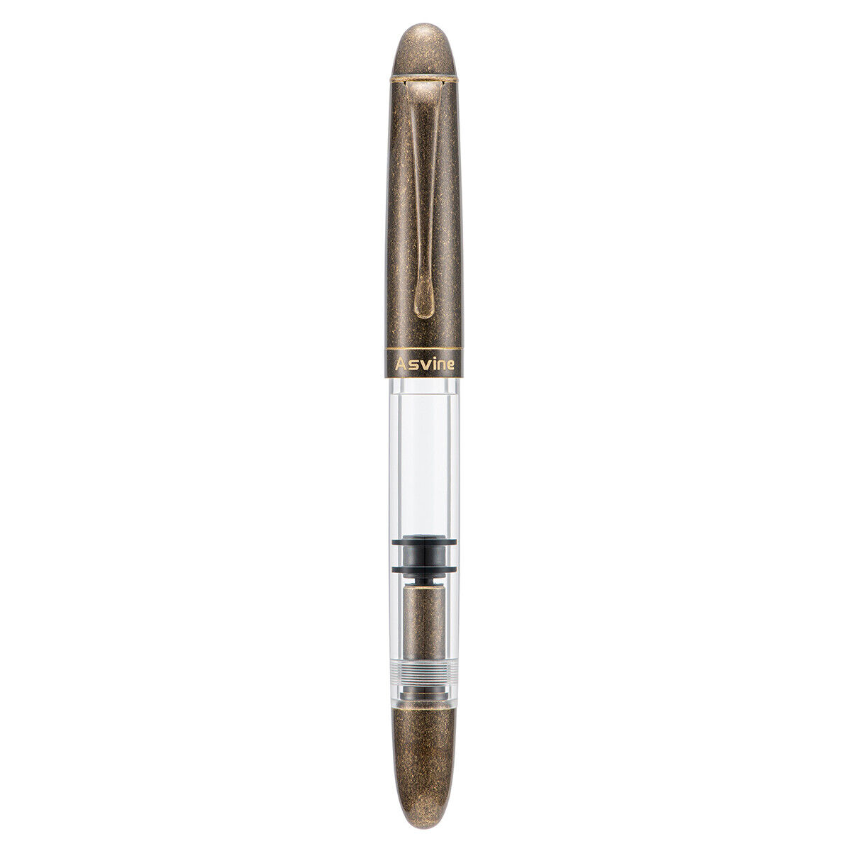 Asvine P30 Piston Brass Fountain Pen Torpedo Metal Acrylic EF/F/M Writing Pen