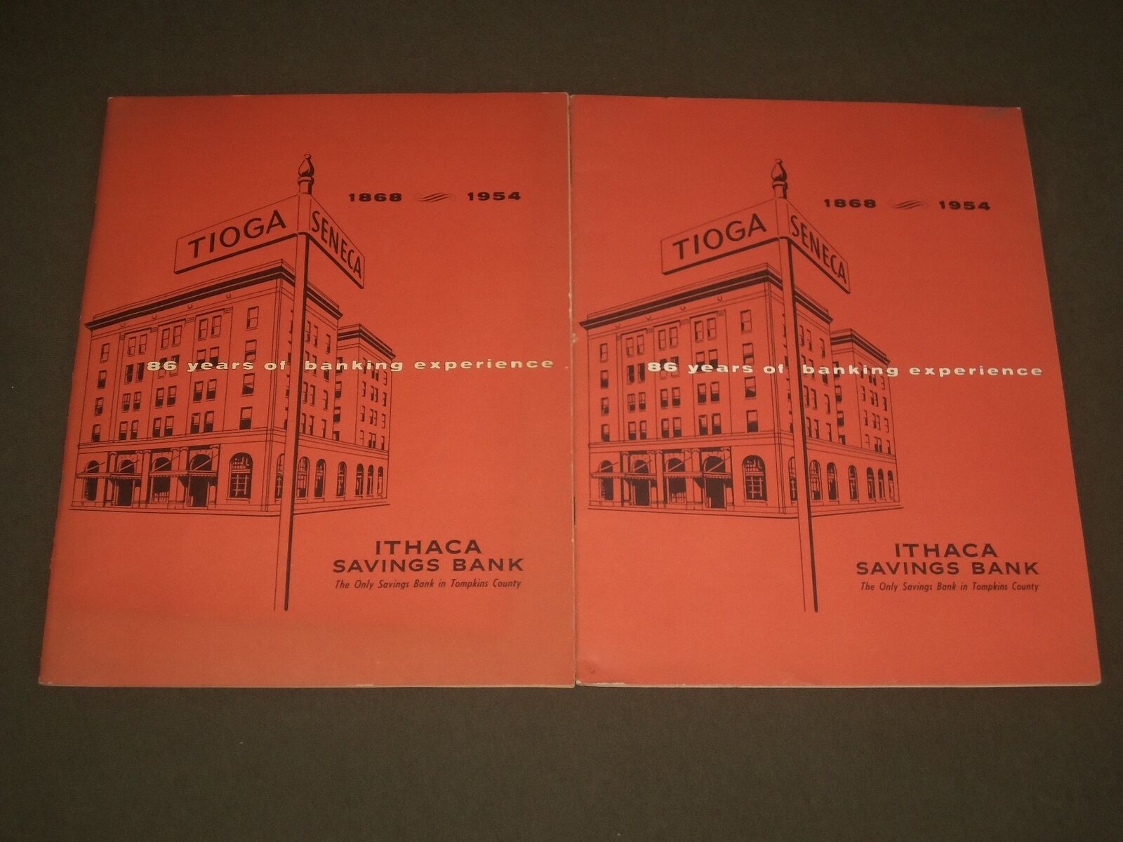 1954 ITHACA SAVIGS BANK BROCHURES LOT OF 2 - SOFTCOVER - J 2625