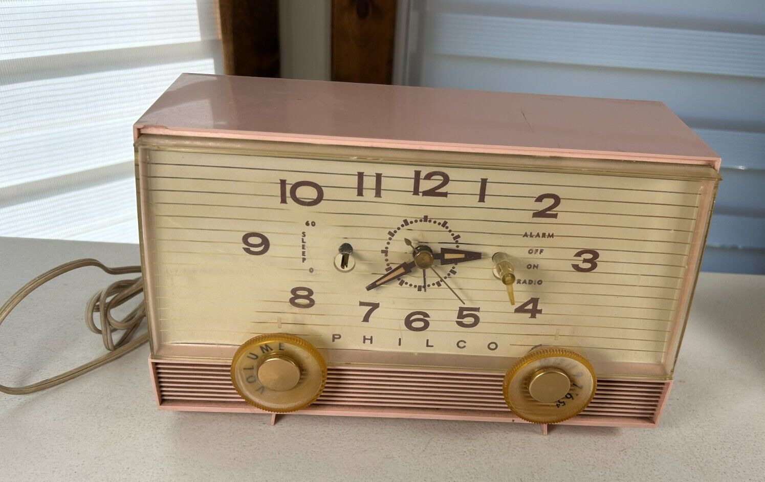 Vintage 1959 Philco G751 Pink Clock Radio - MCM - Prop