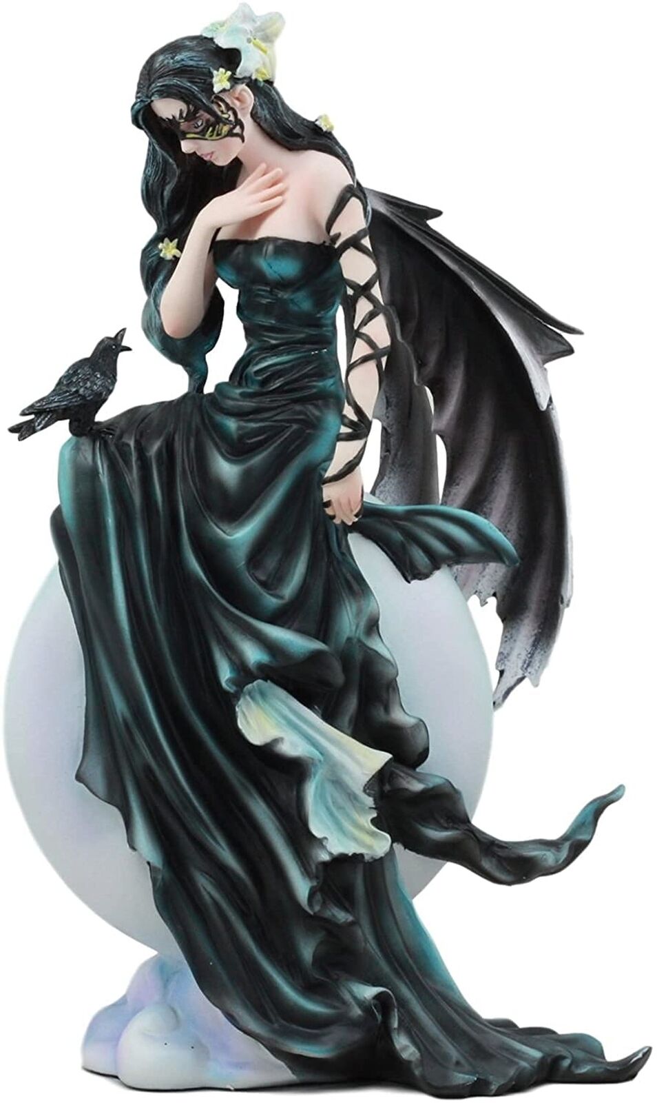 Ebros Large Gothic Lunar Eclipse Raven Fey Fairy Statue 11\