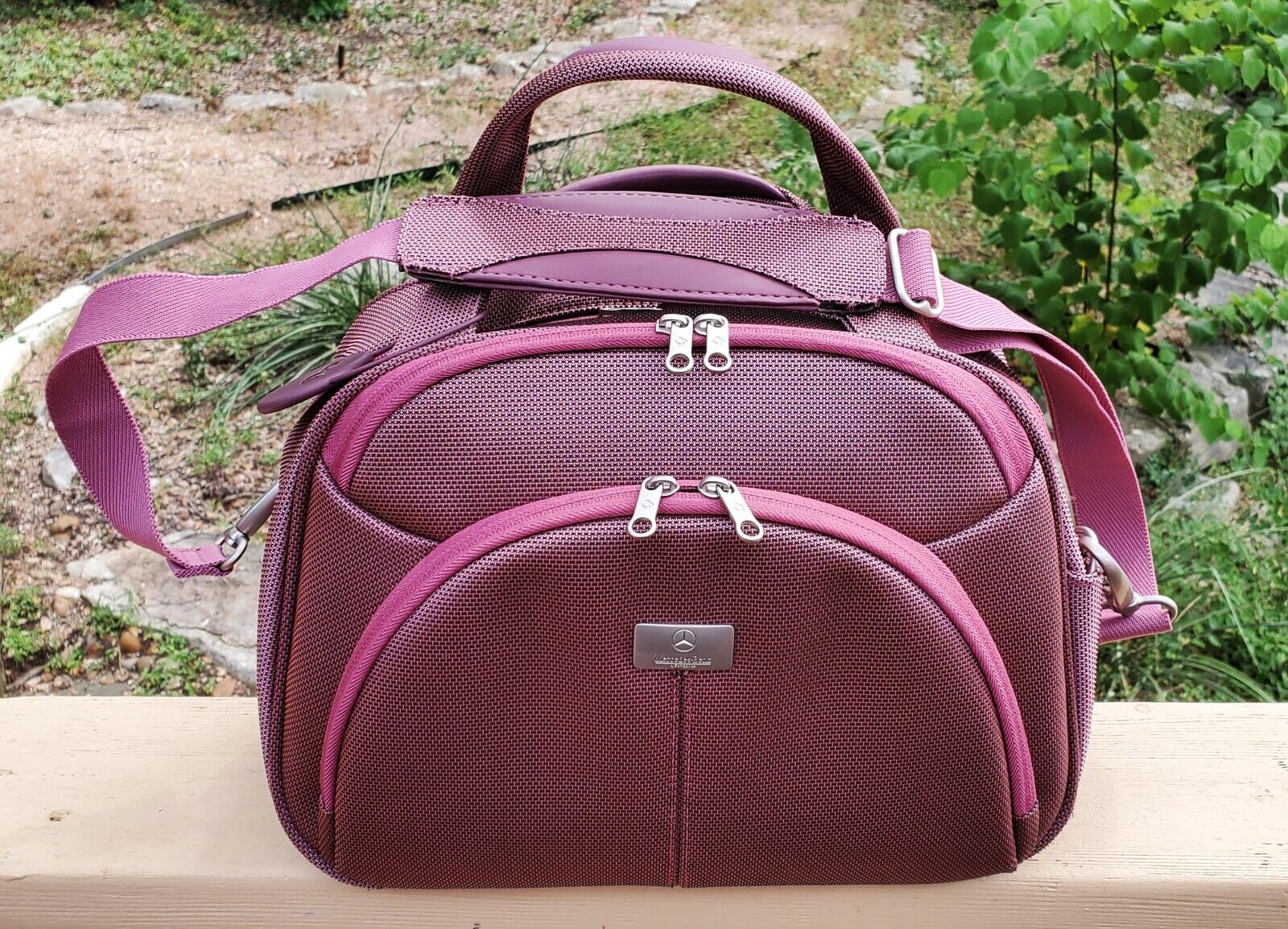 MERCEDES BENZ SAMSONITE Pink Handbag Tote Travel Nylon Carry-on