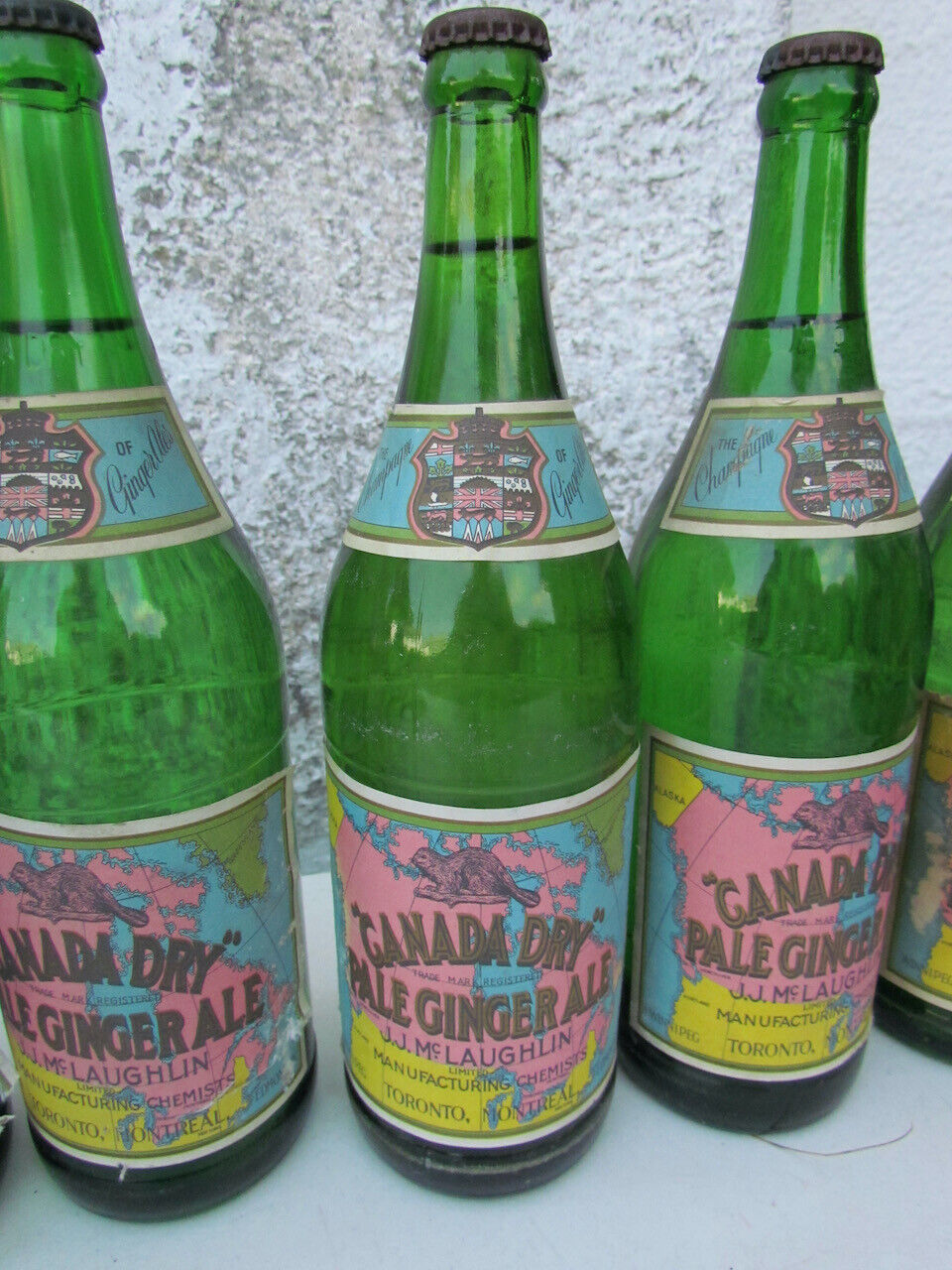 Antique Canada Dry Bottles FILLED Sealed 1930s Wood Crate 9 Unopened Prop Movie