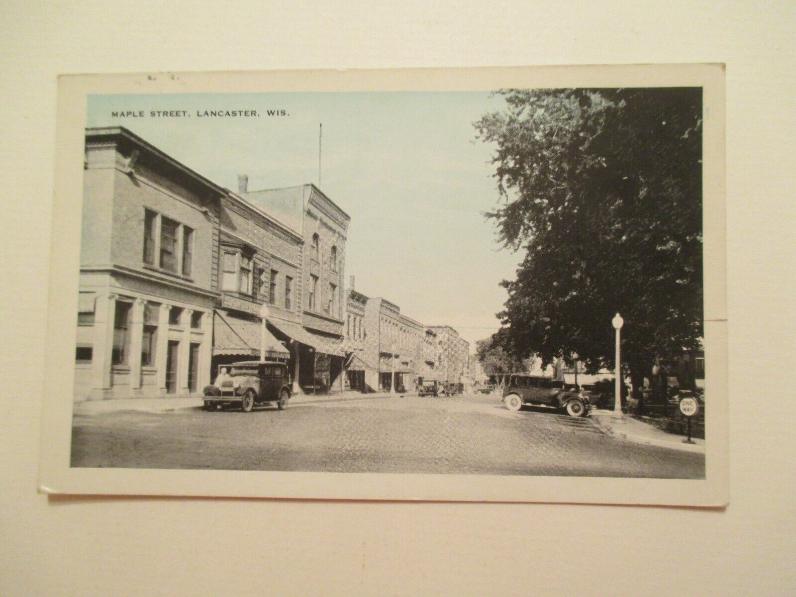 Lancaster Wisconsin Postcard Maple Street WI