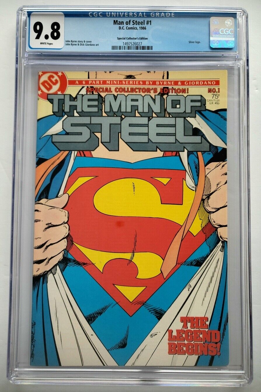 Man of Steel #1 Special Collector\'s Edition Silver logo 1986 CGC 9.8