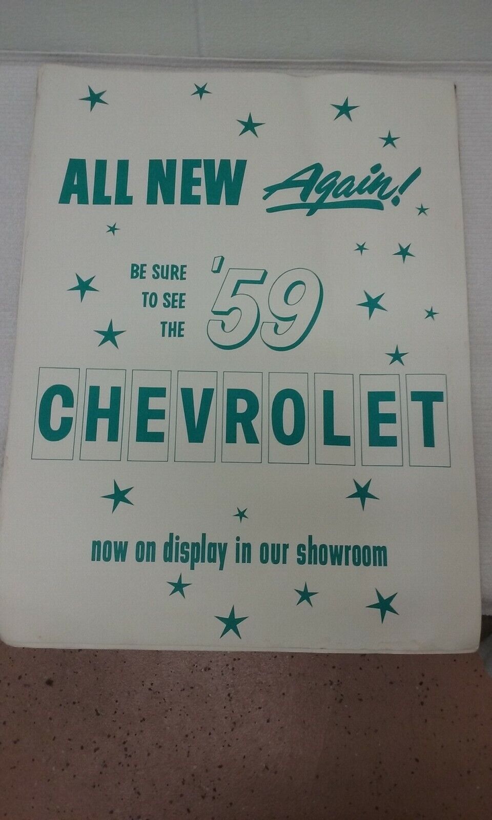 1959 Chevy Dealership Promo Poster ORIGINAL 18 x 24 inches