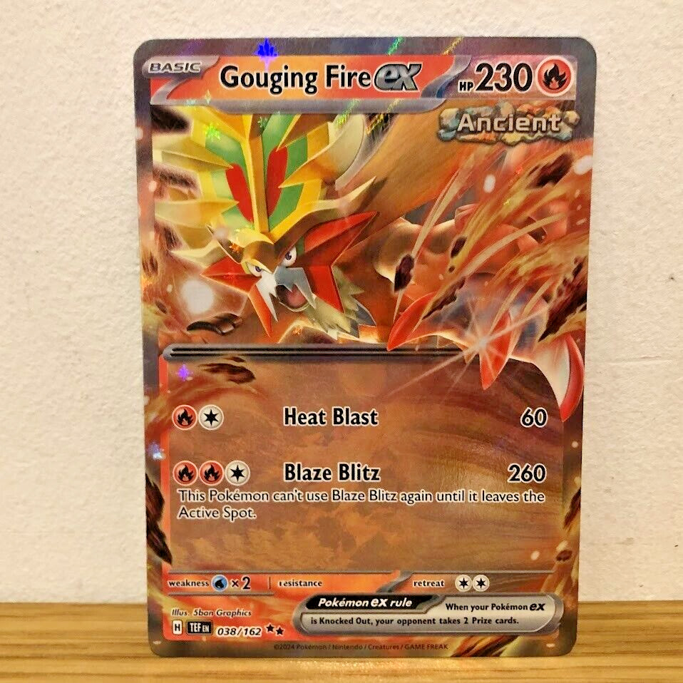Gouging Fire EX 038/162 SV Temporal Forces Ultra Rare Holo Pokemon Card NM