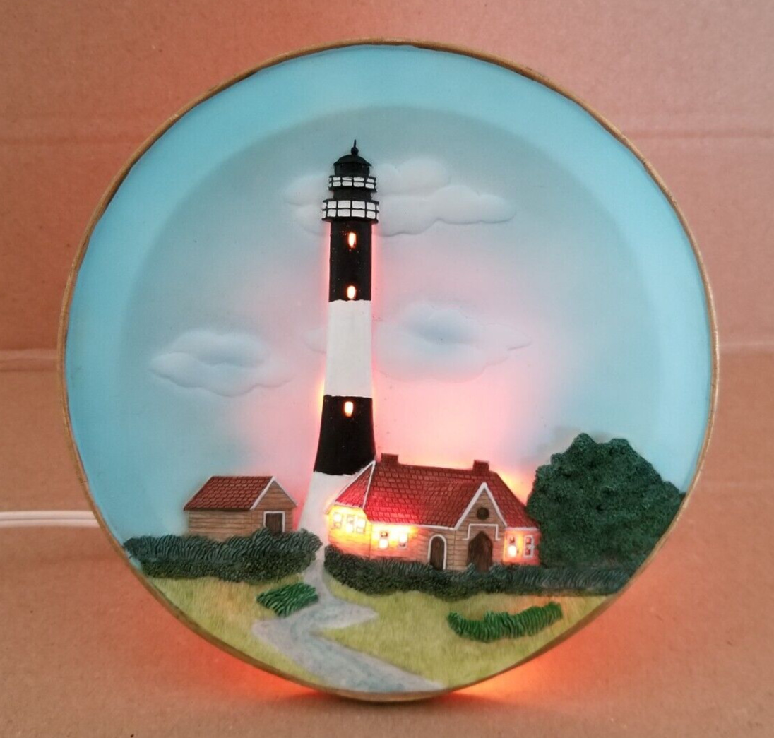 Vintage Fire Island, NY Lighthouse 3D Light Up Figure 6.5\