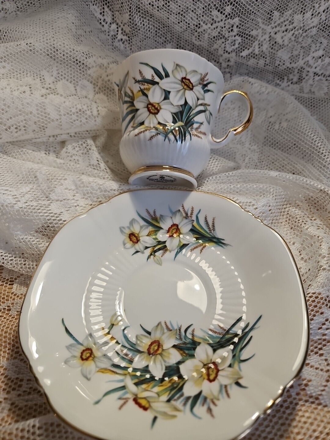 Vintage 1960s  Royal Adderley Bone China Tea Cup And Saucer, Jonquil