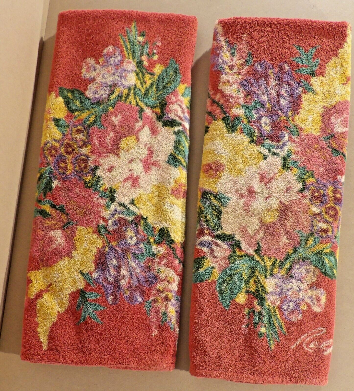 Vintage Ralph Lauren Kirsten Floral Set of 2 Bath Towels 50\