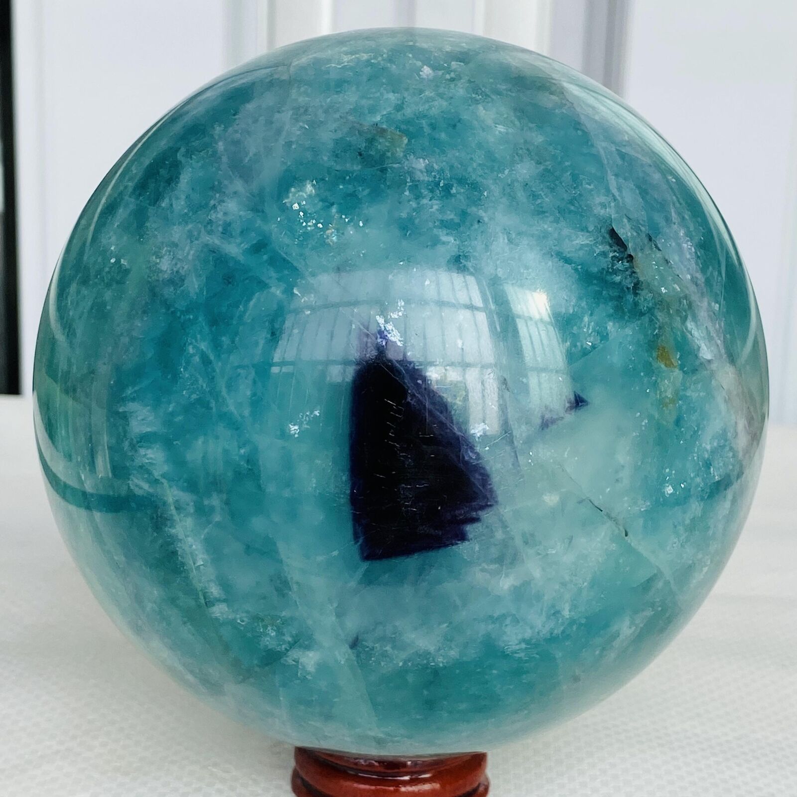 2980G Natural Fluorite ball Colorful Quartz Crystal Gemstone Healing