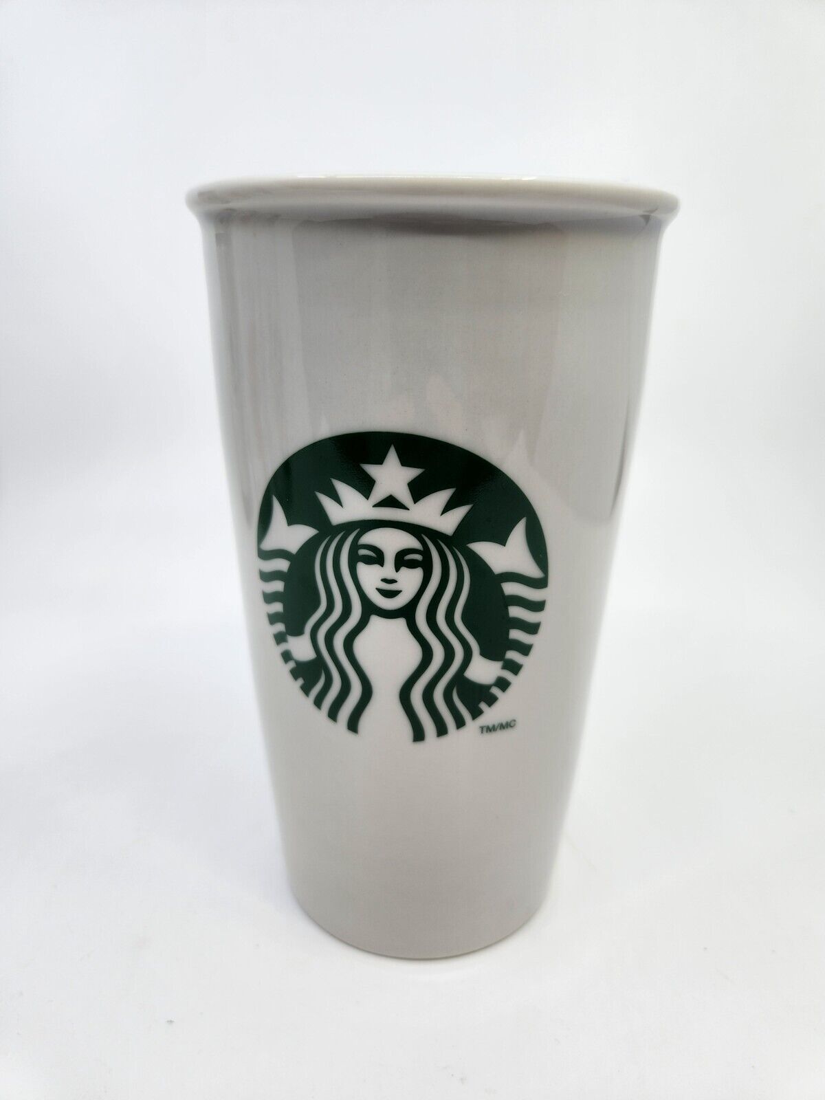 2011 Starbucks Double Wall Ceramic Tumbler Coffee Cup Travel Mug Lid 12oz
