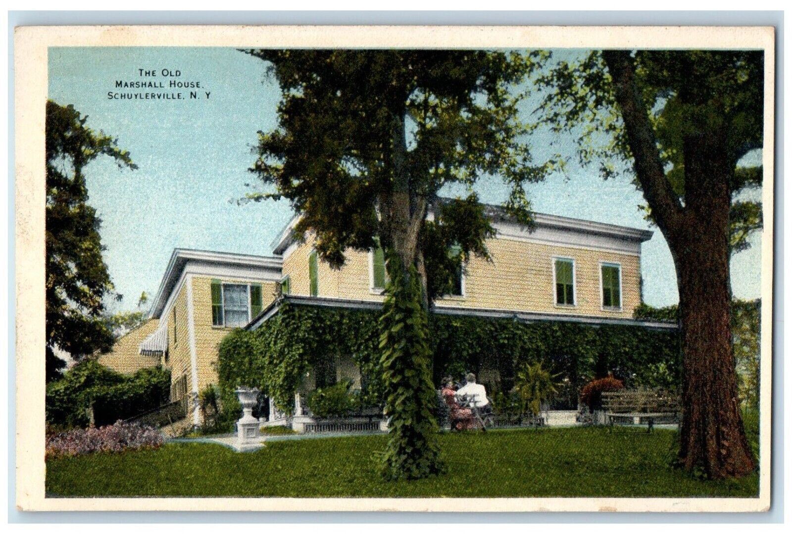 c1910 Old Marshall House Exterior Schuylerville New York NY Vintage Postcard