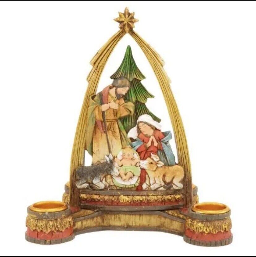 Joseph Studios Nativity with Arch Christmas Advent Candleholder (no Candles)