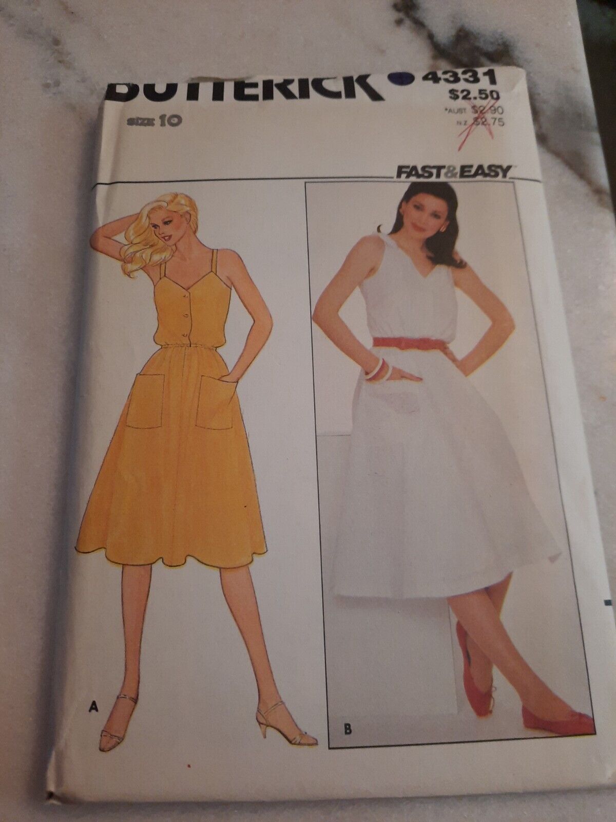 Vintage Butterick Fast & Easy 4331 Sundress  Pattern Size 10 Uncut New