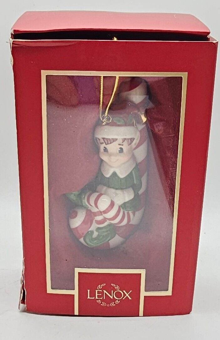 Lenox 2023 Elf on Candy Cane Ornament 4.25 Inch Package Damage