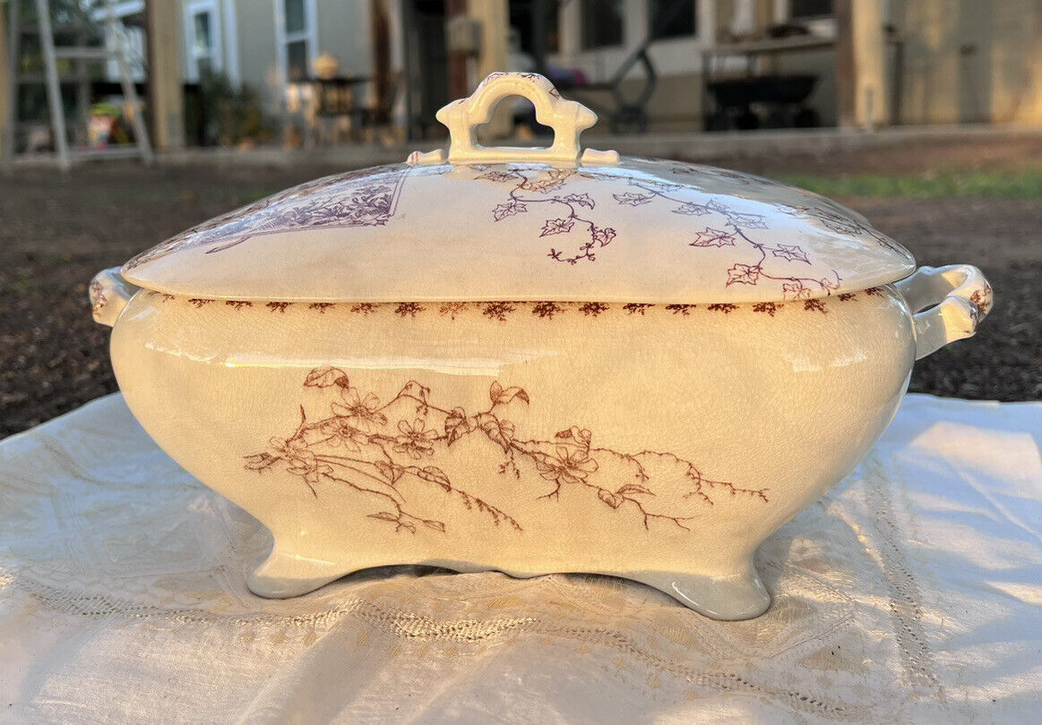 Antique Bone China Tureen With Lid No Markings
