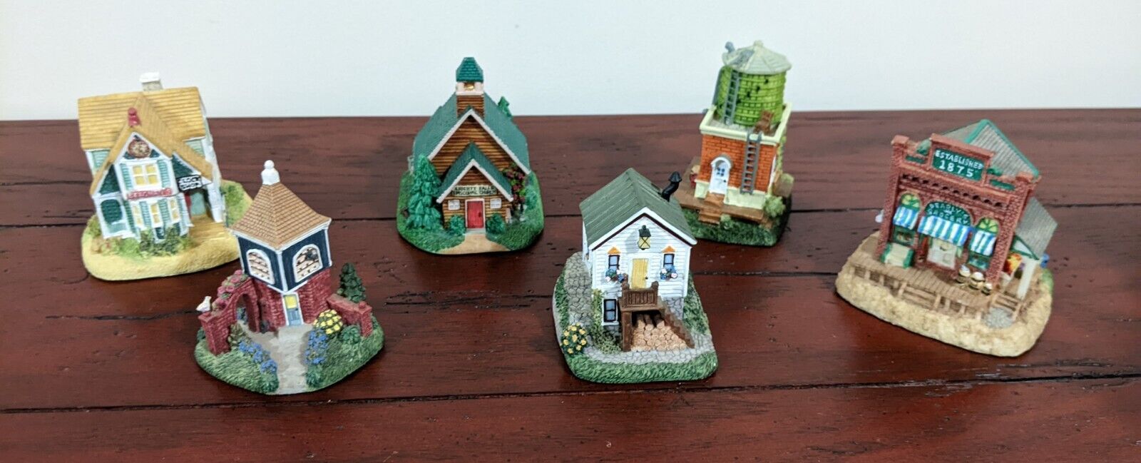 Vintage International Resources Village Houses Cottages Miniatures Lot Of 6 