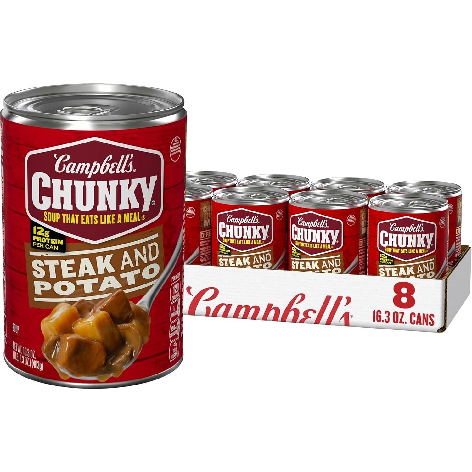 Campbell’s Chunky Soup, Steak and Potato Soup, 16.3 oz Can (Case of 8)
