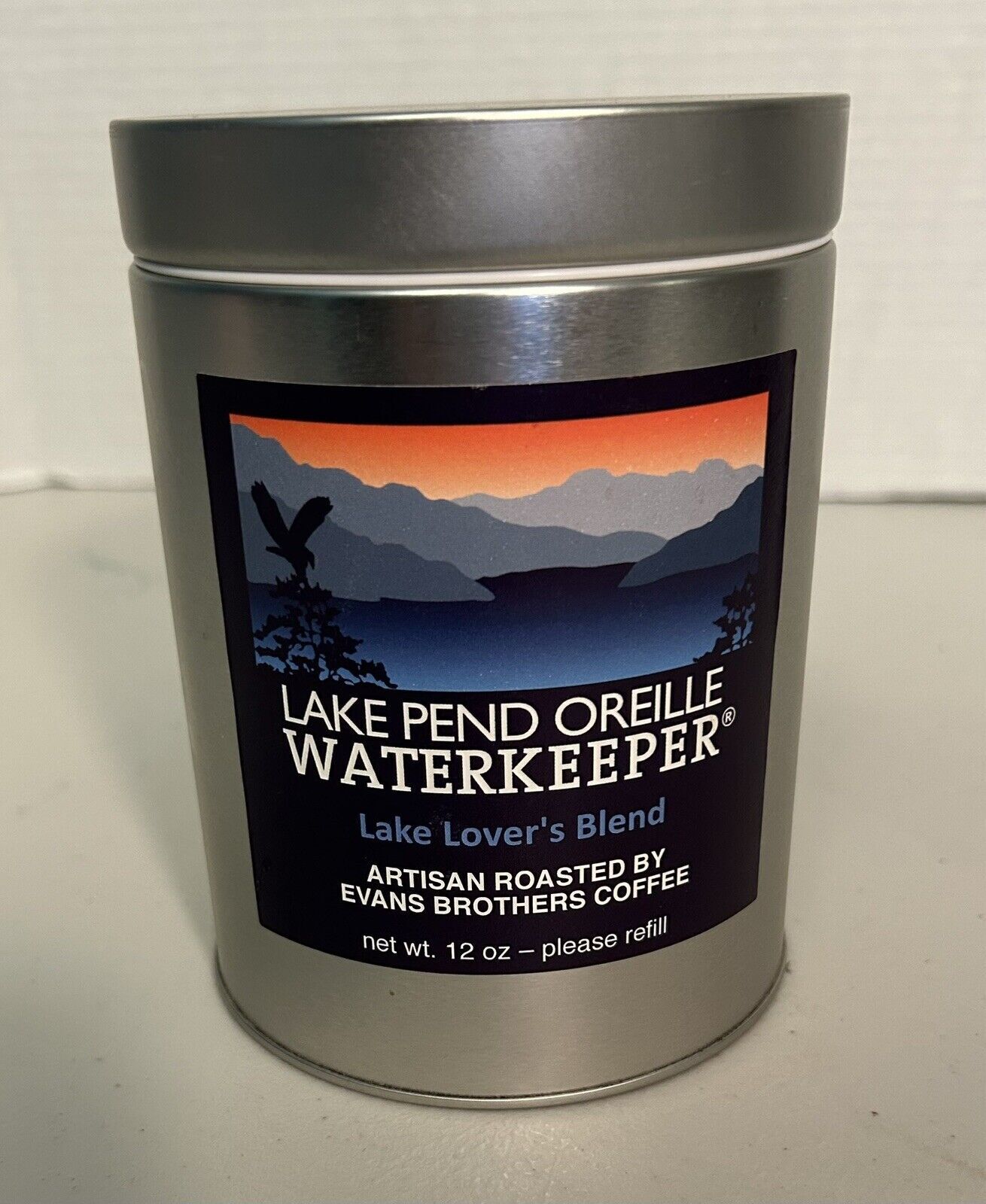 Evan’s Brother’s Coffee Tin Can Lake Pend Oreille Waterkeeper Lake Lover’s Blend
