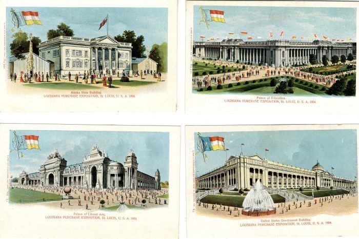 Set of 4 Official Post Cards of the St. Louis World's Fair - World's Fair