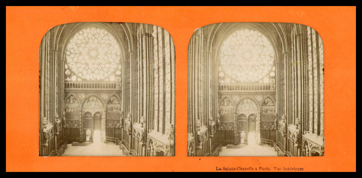 Paris, la Sainte-Chapelle, interior, ca.1860, day/night stereo (French Tissue) 
