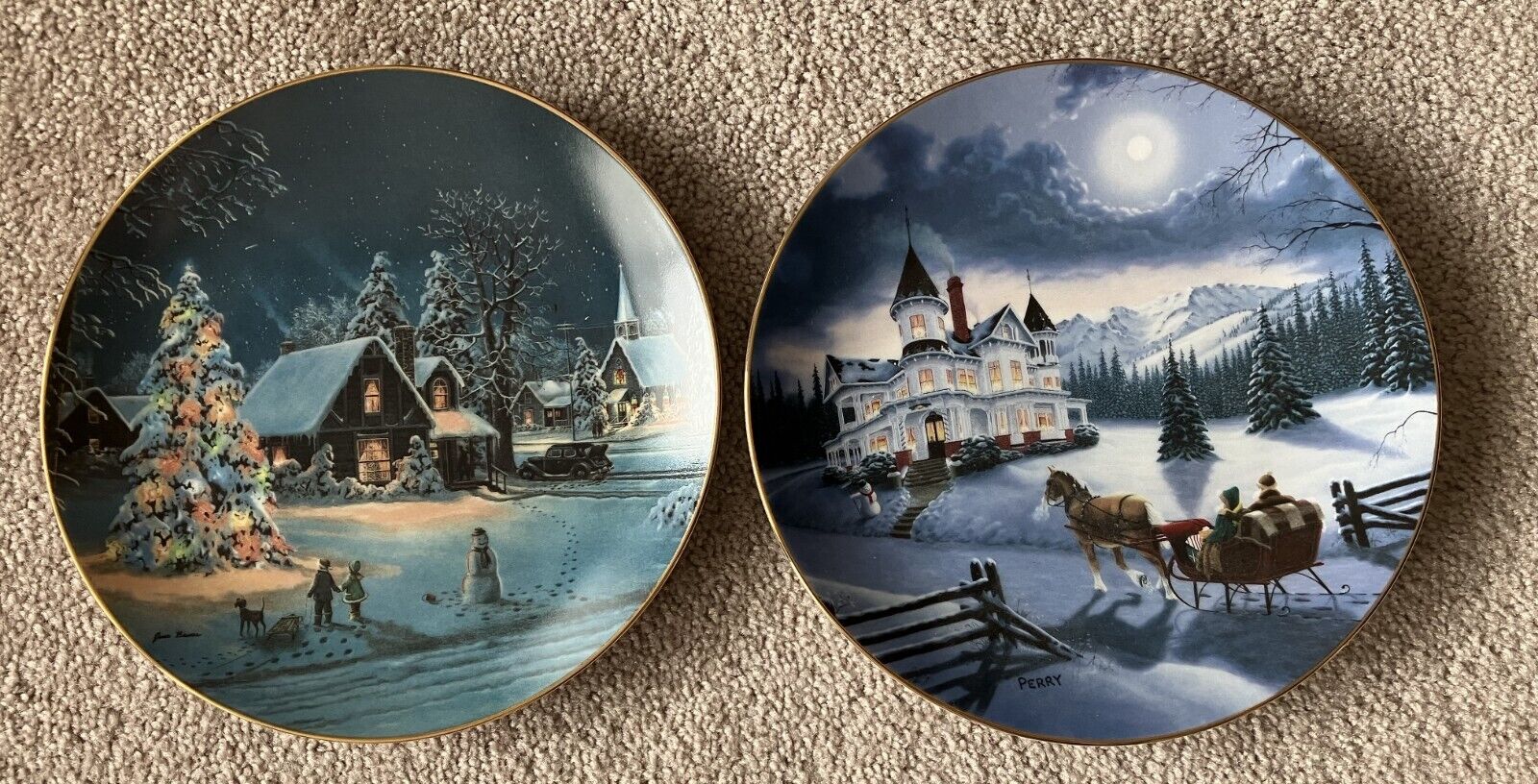 Christmas collector\'s plates by Jesse Barnes & William Perry