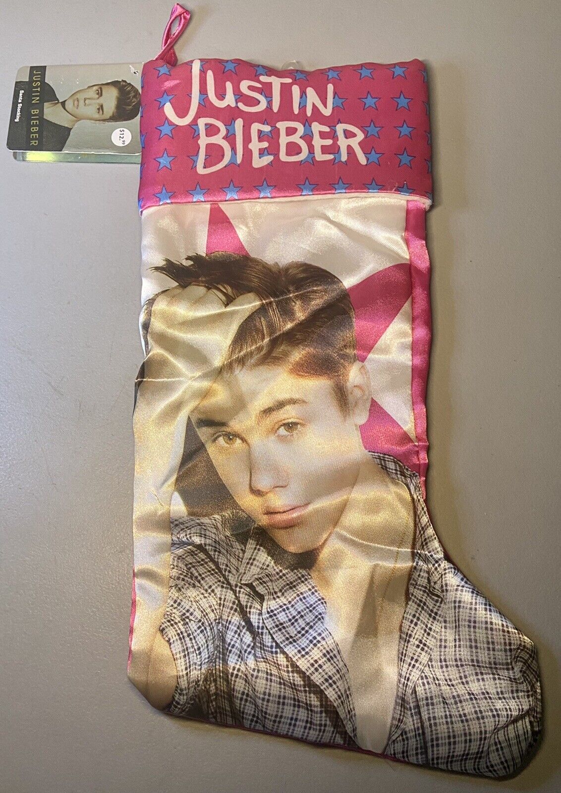 Rare Justin Bieber Official Product Christmas Santa Stocking ￼￼Polyester 2013