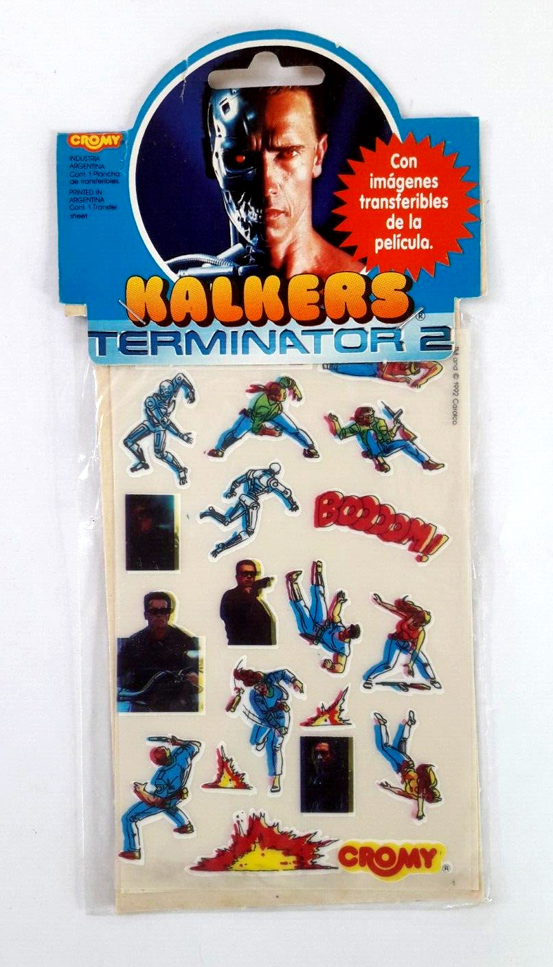 1992 Cromy Argentina Terminator 2 Vtg Kalkers Sealed Transfers Stickers Sheet