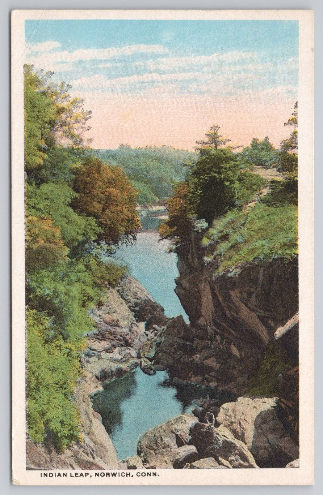 Postcard Indian Leaf, Norwich Connecticut Vintage PM 1921
