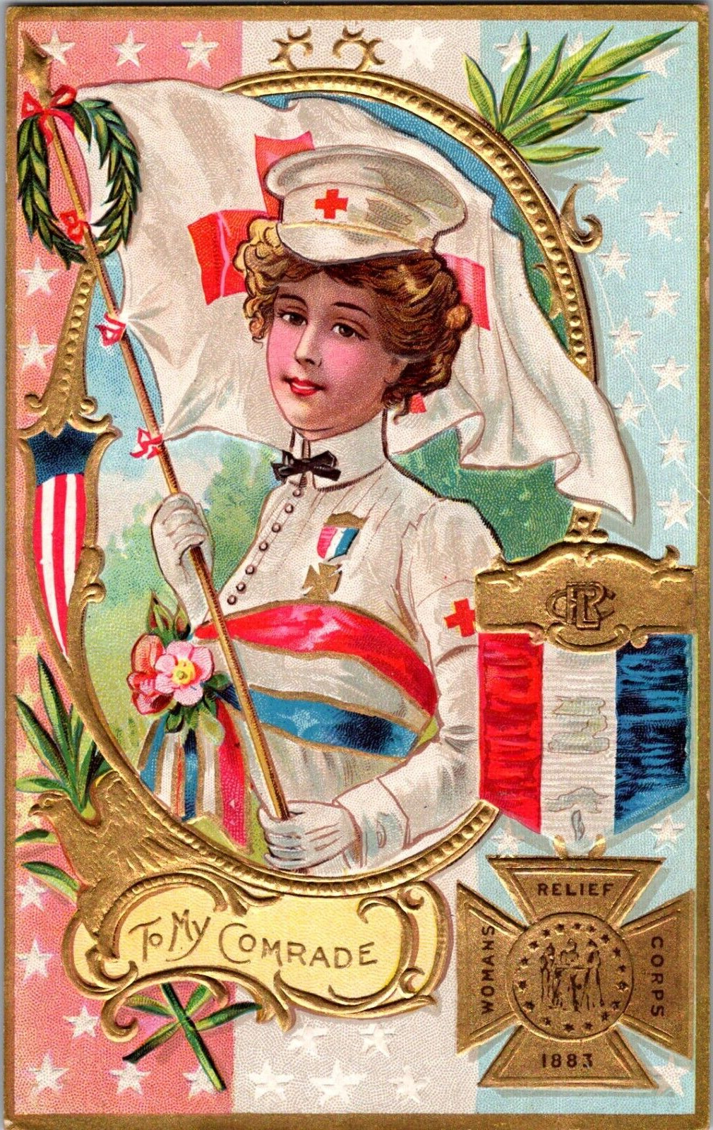 Postcard E Nash Decoration Day Womans Relief Corps To My Comrade Unposted c1910