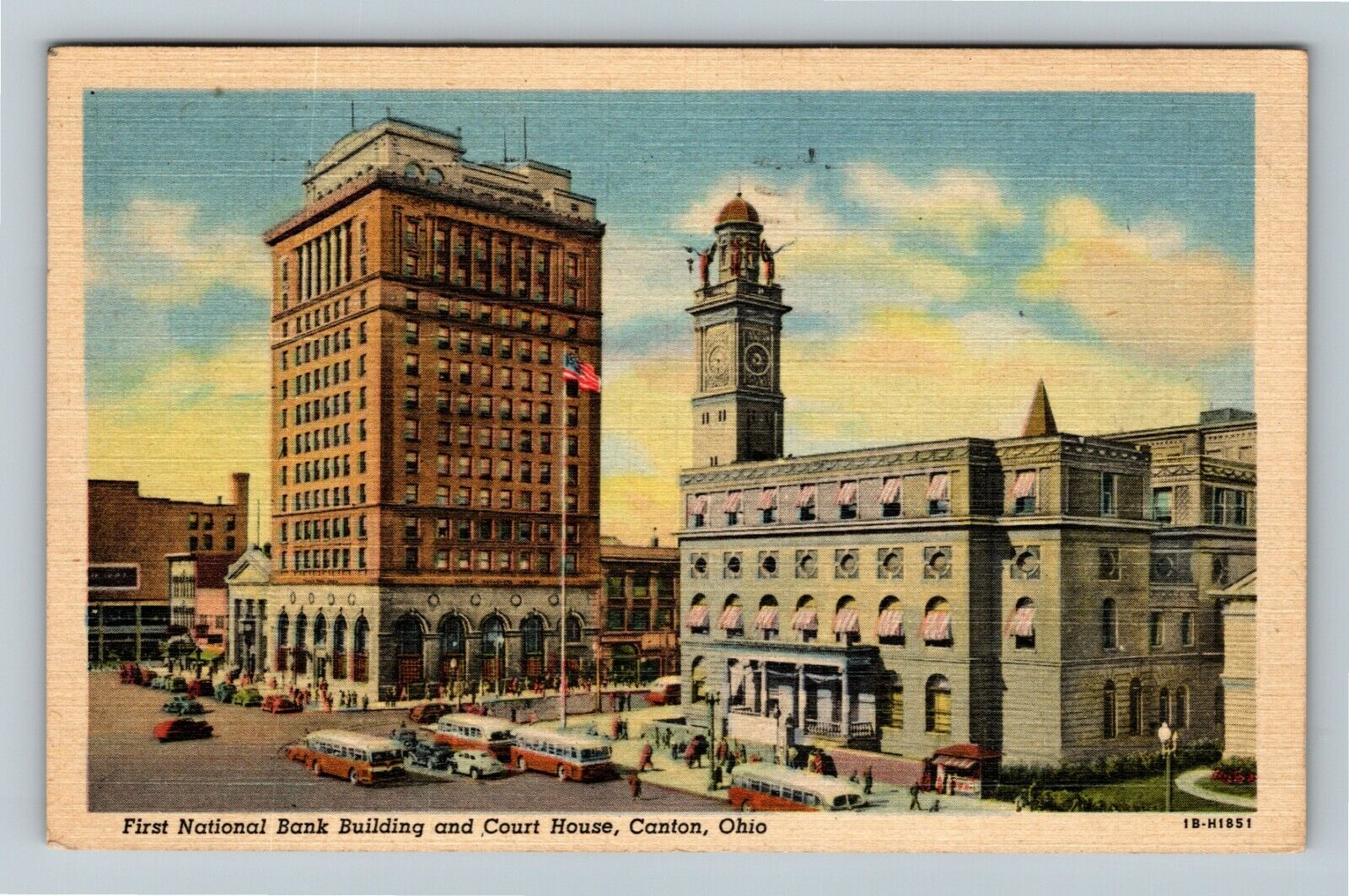 Canton OH-Ohio, First National Bank Building, Courthouse  Vintage Postcard