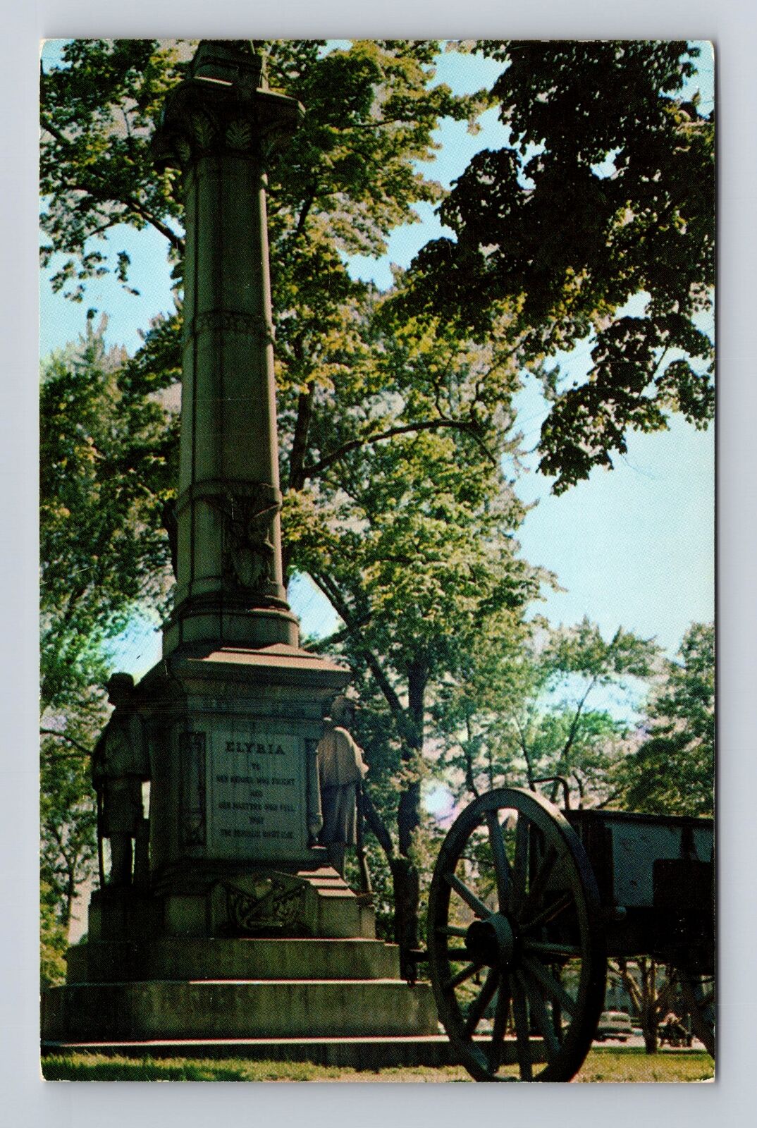 Elyria OH-Ohio, Soldiers Monument, Antique, Vintage Souvenir Postcard