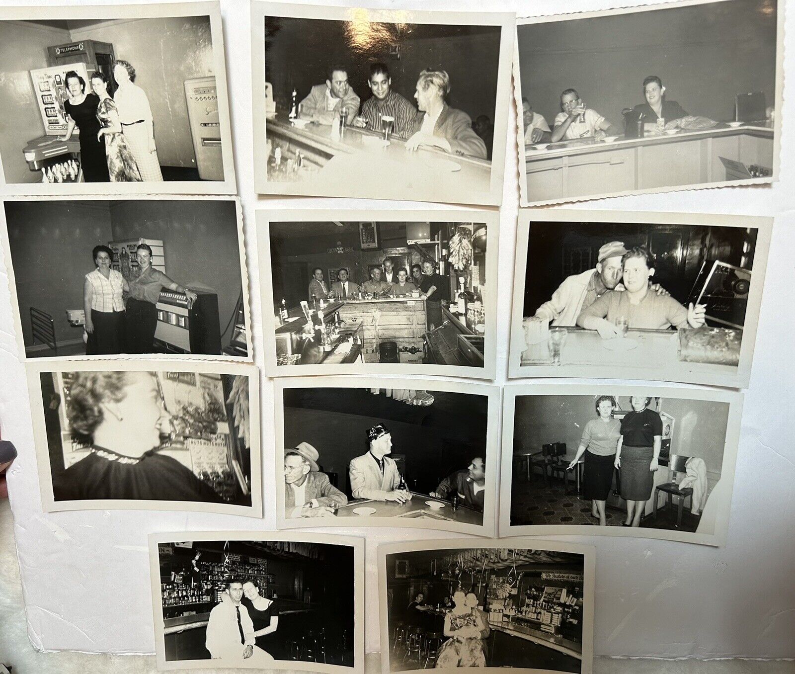 Vintage Photo Snapshot Lot 1940/50s Era Inside Bar , Drinking 