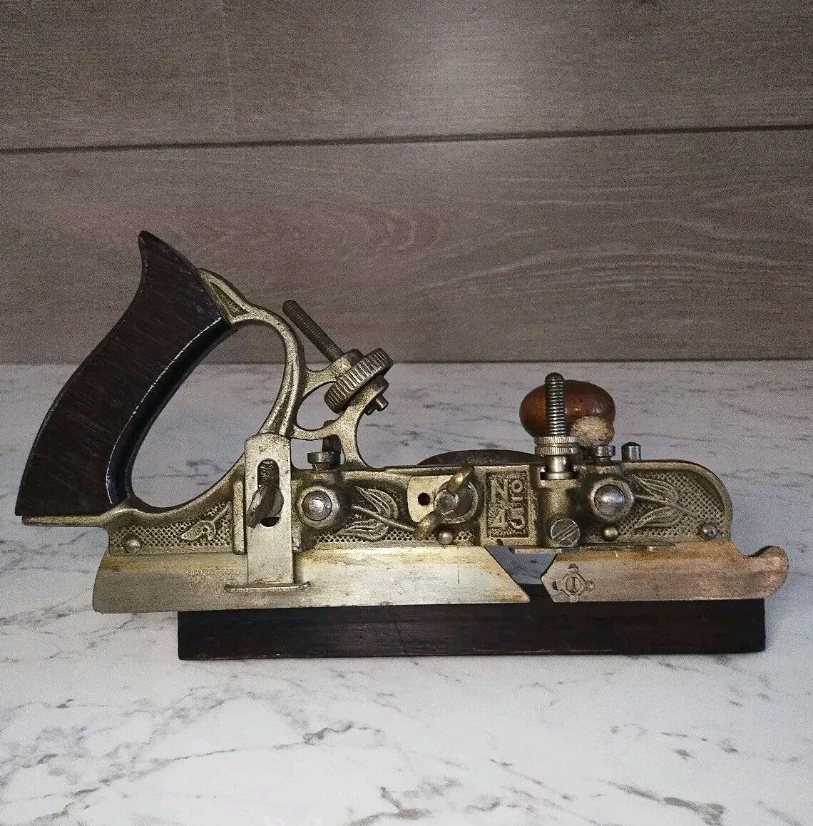 Antique Stanley & Rule Co No 45 Combination Hand Plane Woodworking Tool 1895