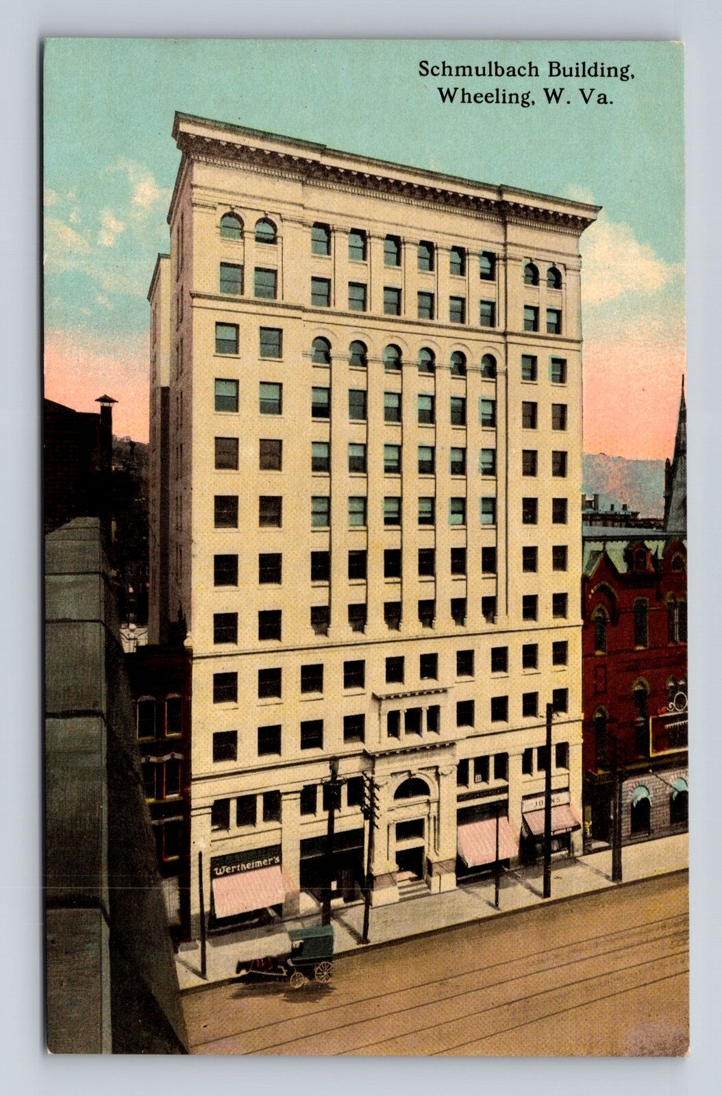Wheeling WV-West Virginia, Schmulbach Building, Advertisement, Vintage Postcard