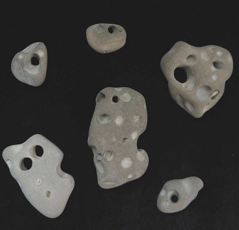 Hag Stone, Fairy Stone, Hex Stone, Naturally Formed, Beach Rock with Hole, Lot 