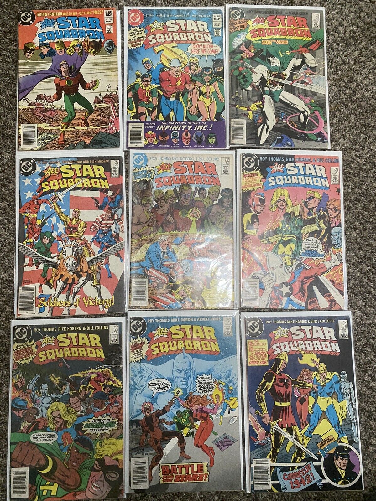 Vintage DC Comics All Star Squadron Comics - Lot Of 9 - Justice Society