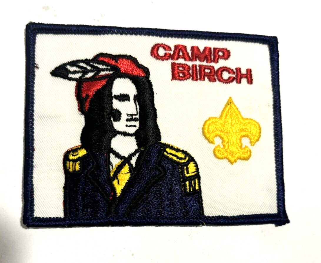 BSA Patch, Camp Birch, Tecumseh Council Ohio ? White Twill
