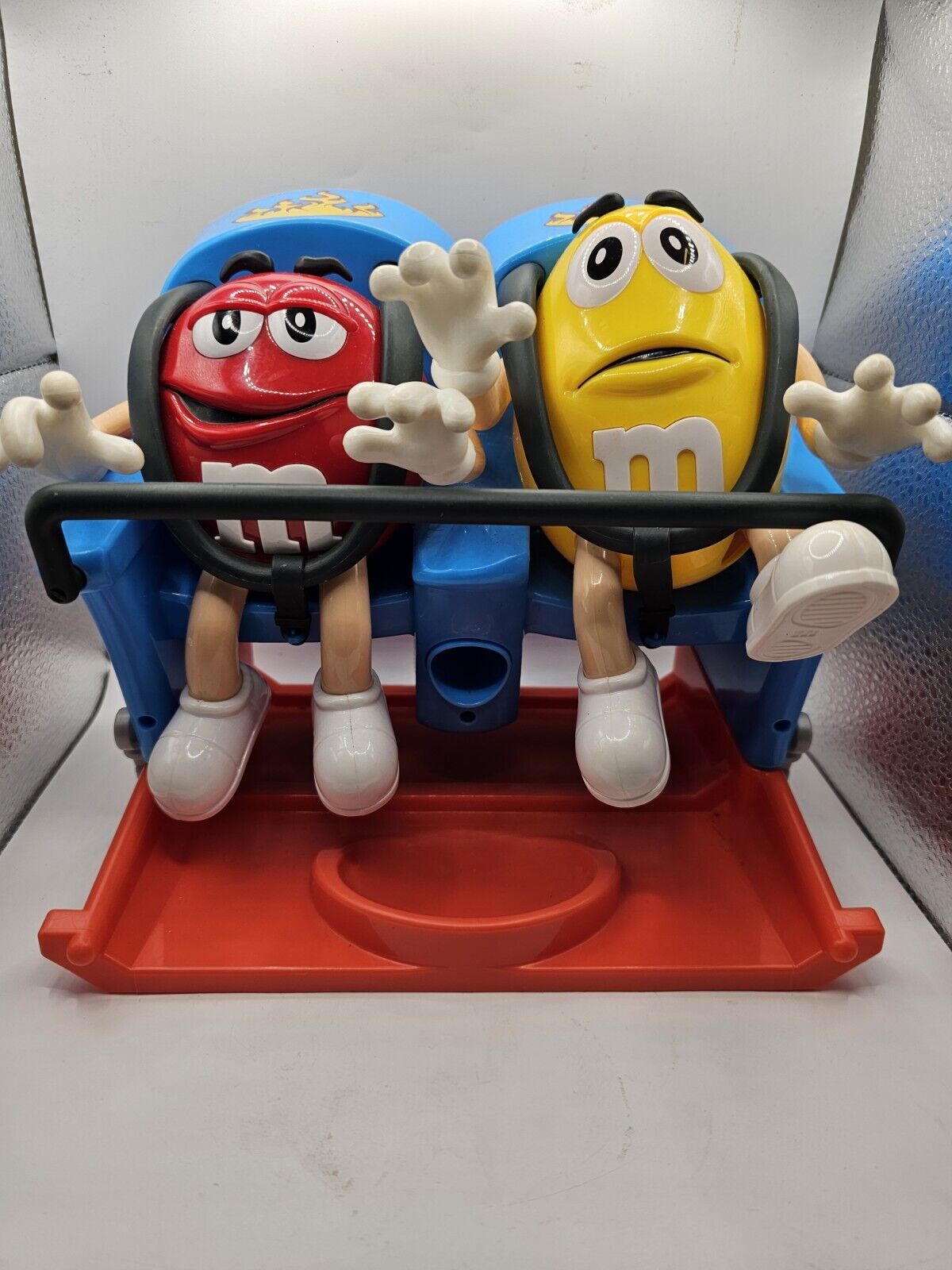 2020 M&M\'s Roller Coaster Candy Dispenser M&M Red and Yellow