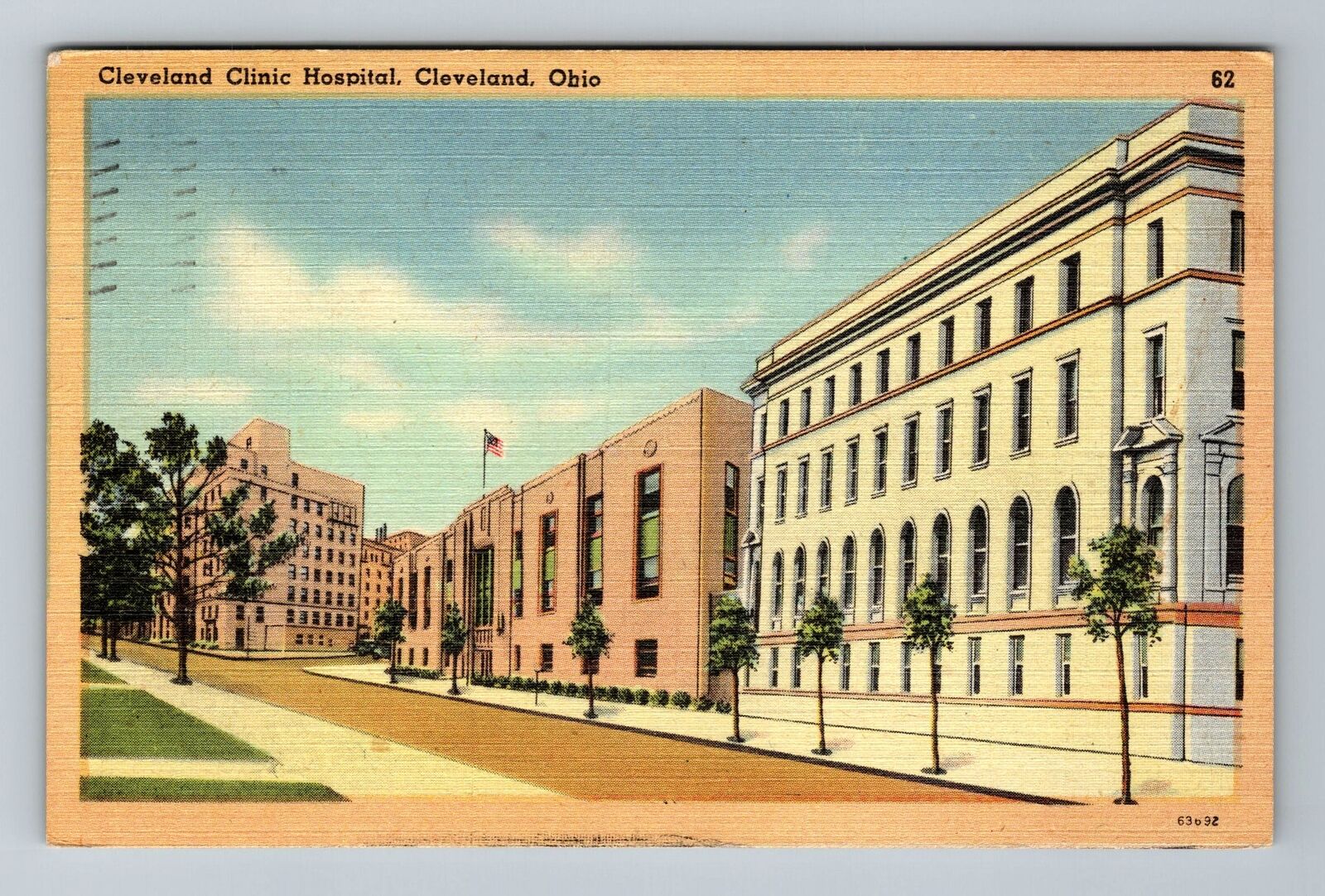 Cleveland OH-Ohio, Cleveland Clinic Hospital Vintage c1946 Souvenir Postcard
