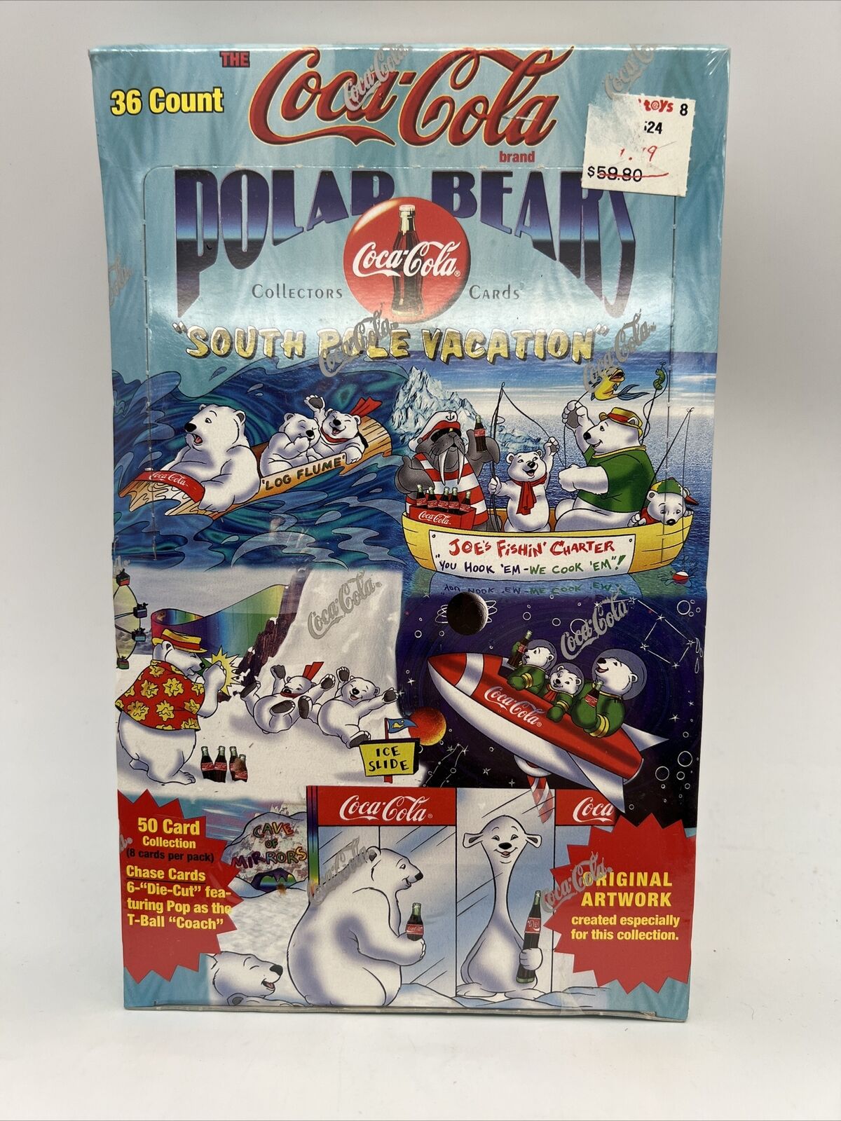 1996 Coca-Cola Polar Bears South Pole Vacation Sealed Box 36 Packs Coke Cards