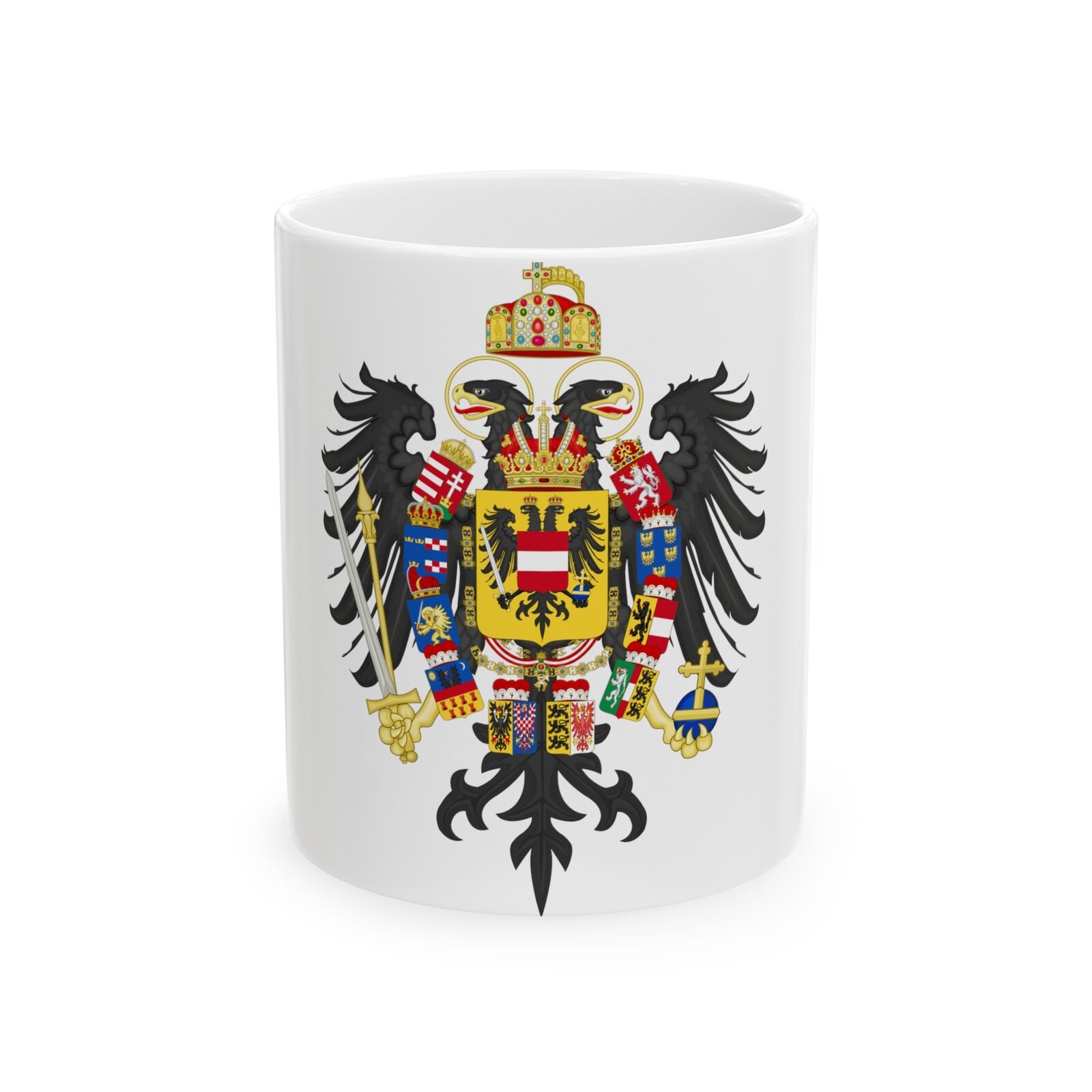 CoA Francis II, Holy Roman Emperor (1804-1806) - White Coffee Cup 11oz