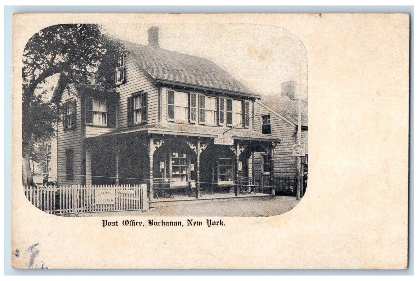 c1940\'s Post Office Ice Cream Buchanan New York NY Vintage Unposted Postcard
