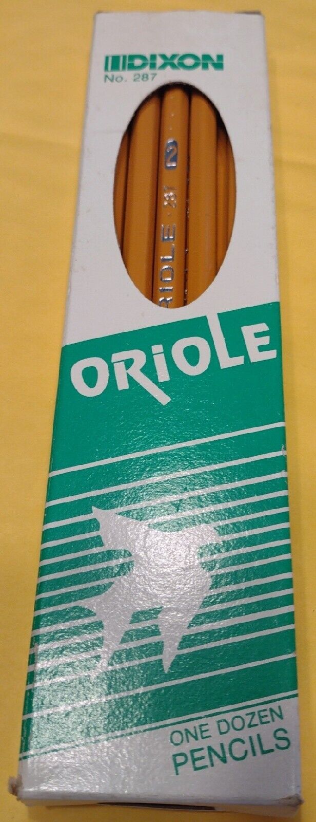 Vintage Old Stock Dixon Oriole 12872 287-2/HB Yellow #2 Soft Pencils Box Of 11